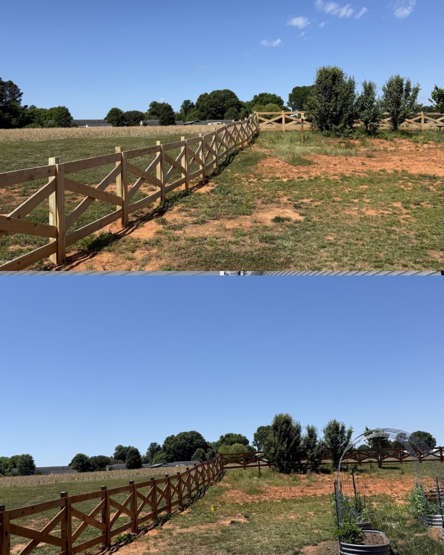 Fence cleaning before and after by Mayberry Pressure Washing