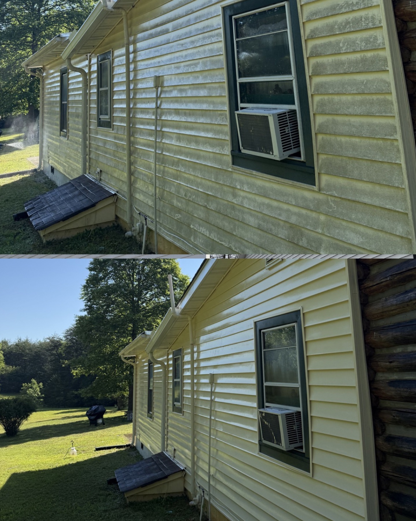 Vinyl siding soft wash before and after